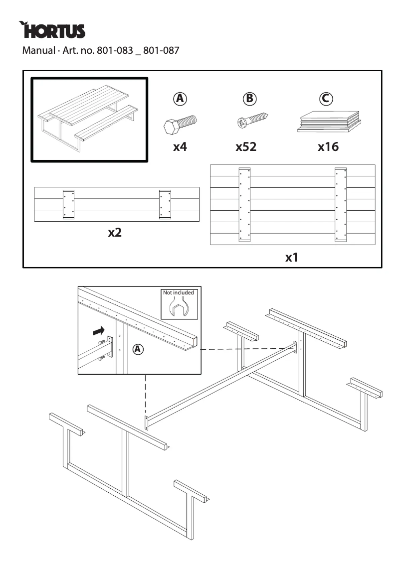 Page 1 de la notice Manuel utilisateur Hortus 801-083