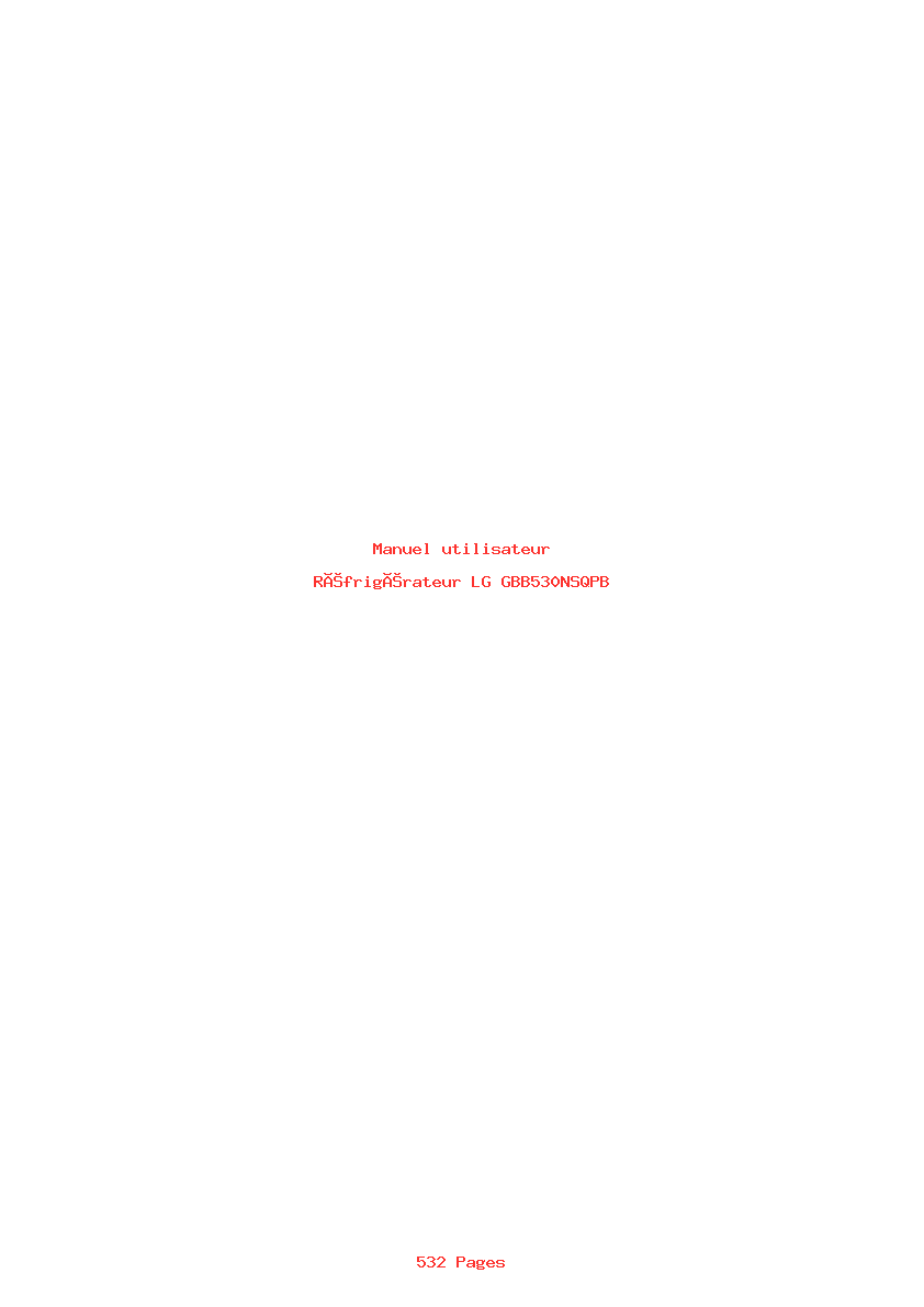 Page 1 de la notice Manuel utilisateur LG GBB530NSQPB
