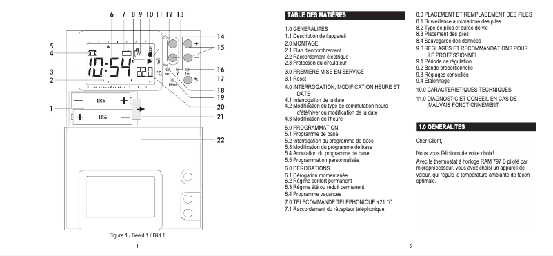 Page 1 de la notice Manuel utilisateur Theben RAM 797B