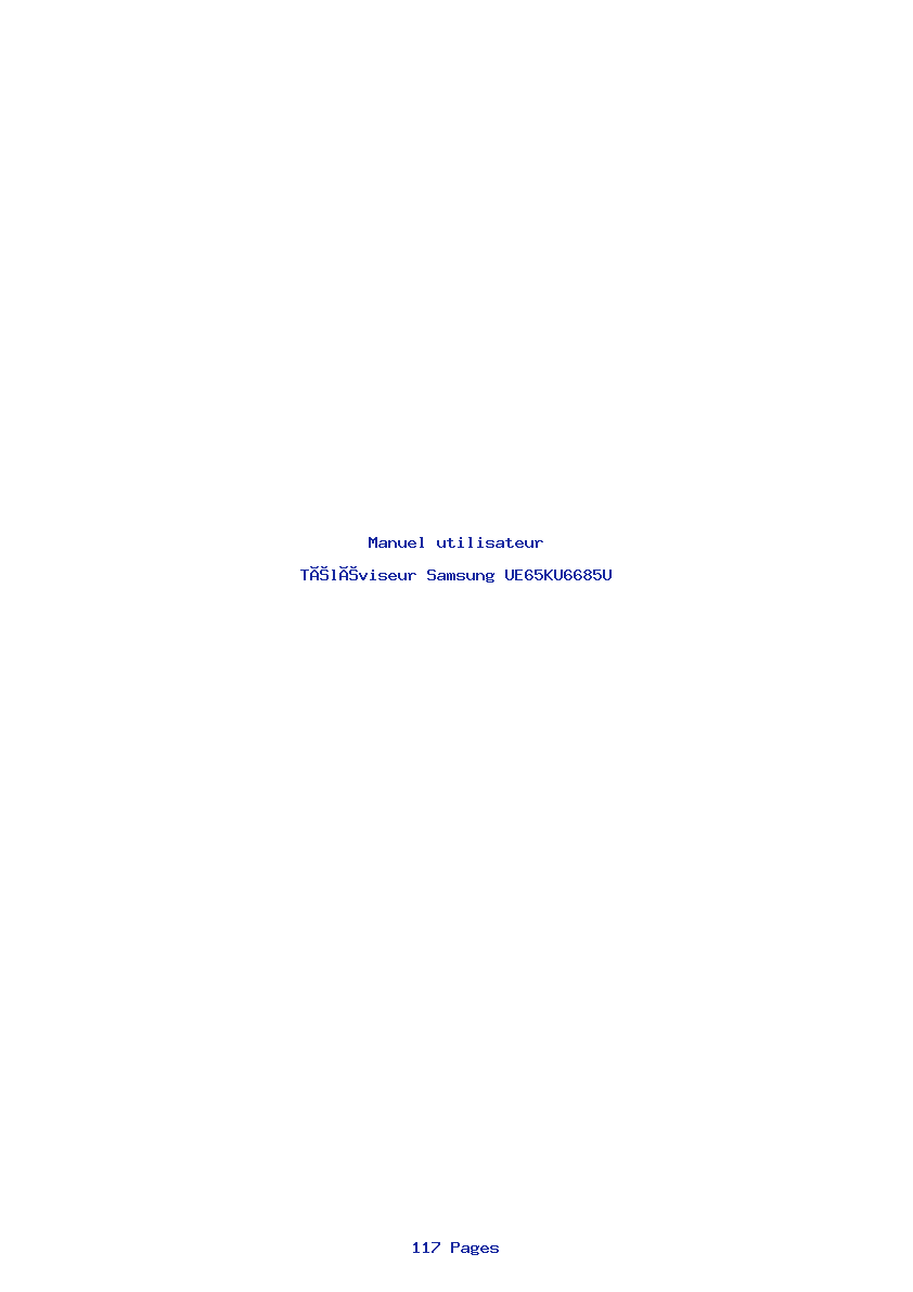 Page 1 de la notice Manuel utilisateur Samsung UE65KU6685U