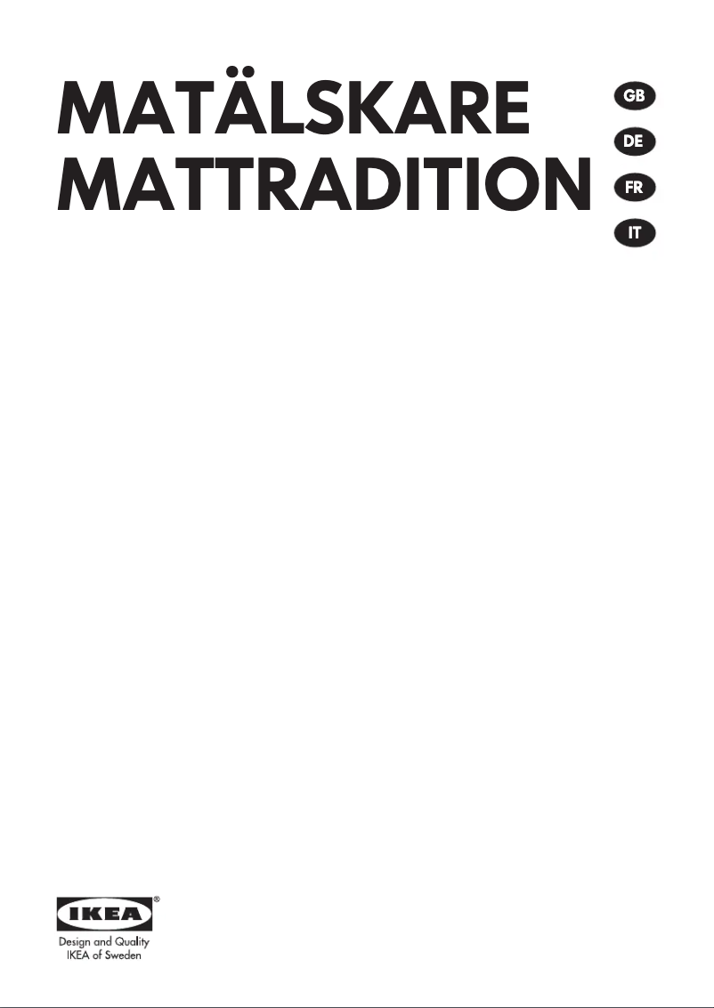 Page 1 de la notice Manuel utilisateur Ikea MATTRADITION 903.702.09