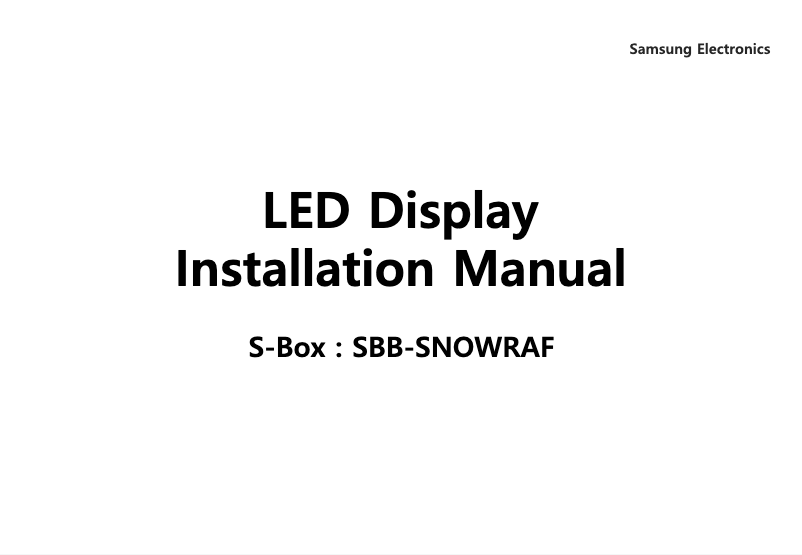 Página 1 del manual Manual de usuario Samsung SBB-SNOWRAF