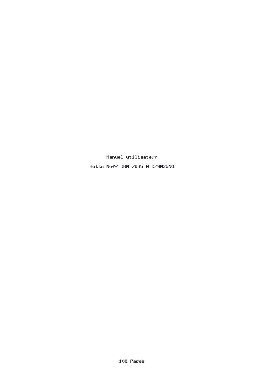 Page 1 de la notice Manuel utilisateur Neff DBM 7935 N D79M35NO