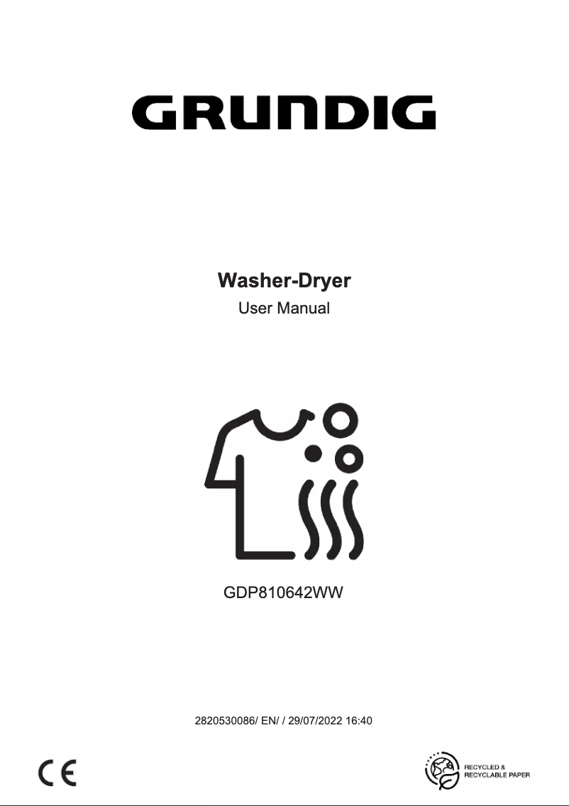 Page 1 de la notice Manuel utilisateur Grundig GDP 810642 WW