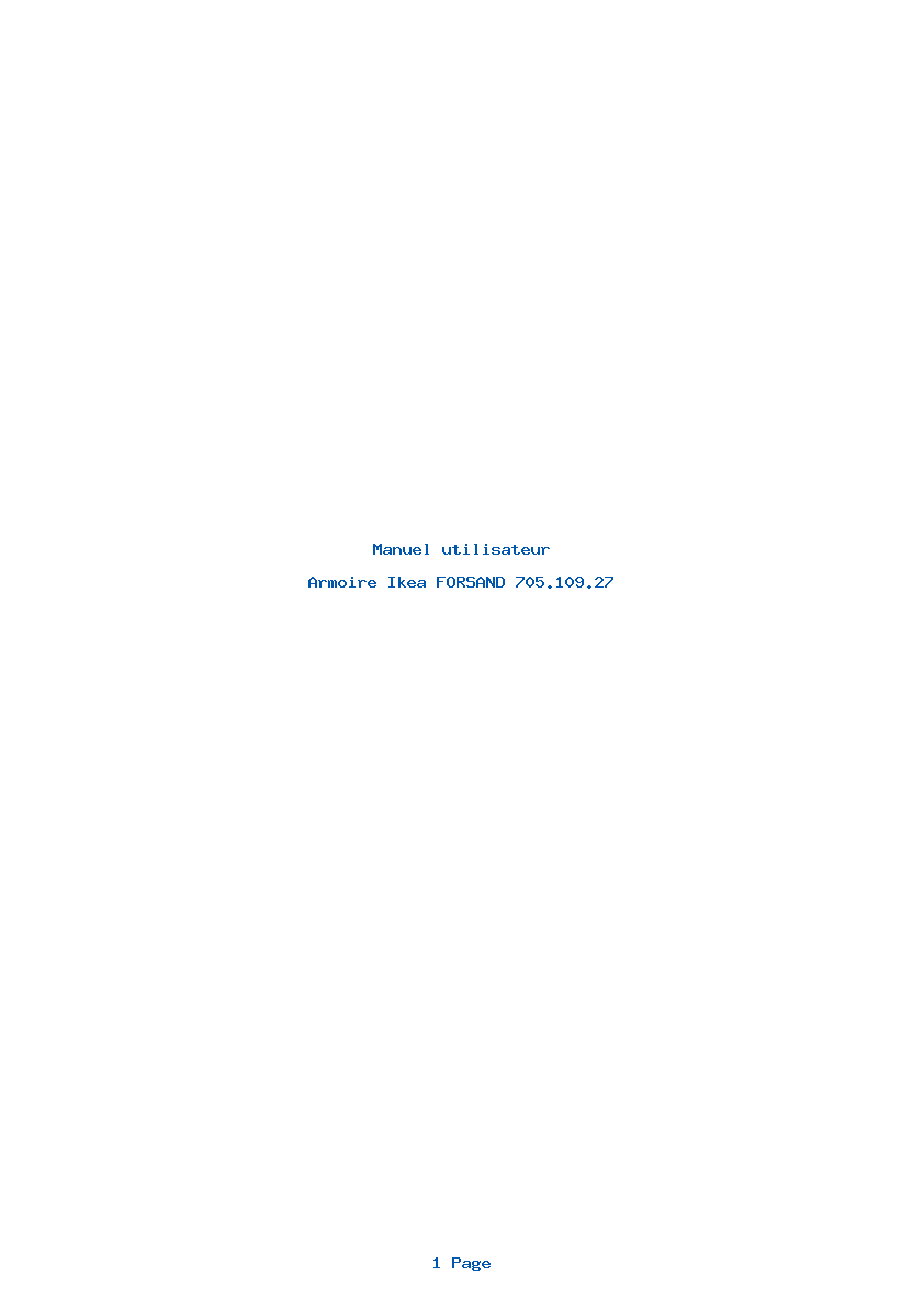 Page 1 de la notice Manuel utilisateur Ikea FORSAND 705.109.27
