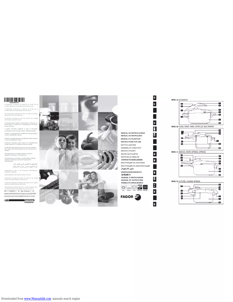 Page 1 de la notice Manuel utilisateur Fagor Duna