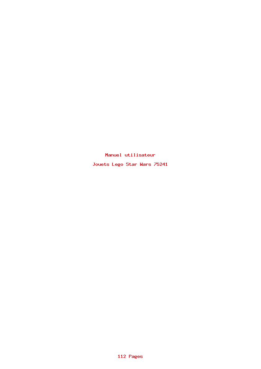 Page 1 de la notice Manuel utilisateur Lego Star Wars 75241