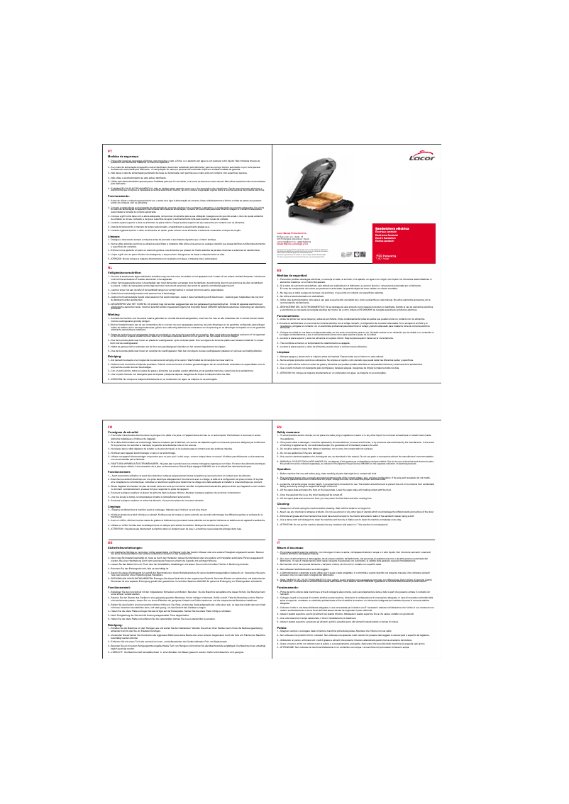 Page 1 de la notice Manuel utilisateur Lacor LCR-69148