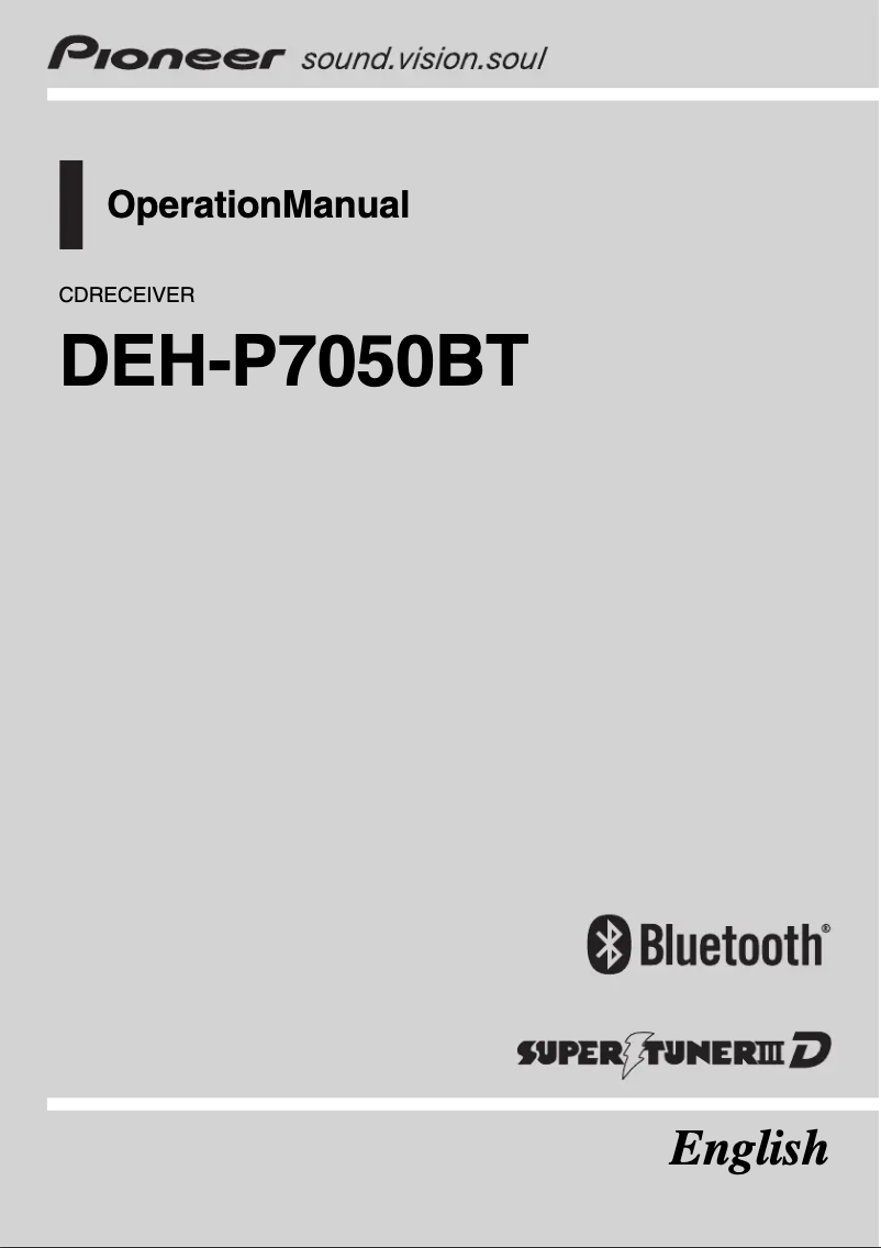 Página 1 del manual Manual de usuario Pioneer DEH-P7050BT