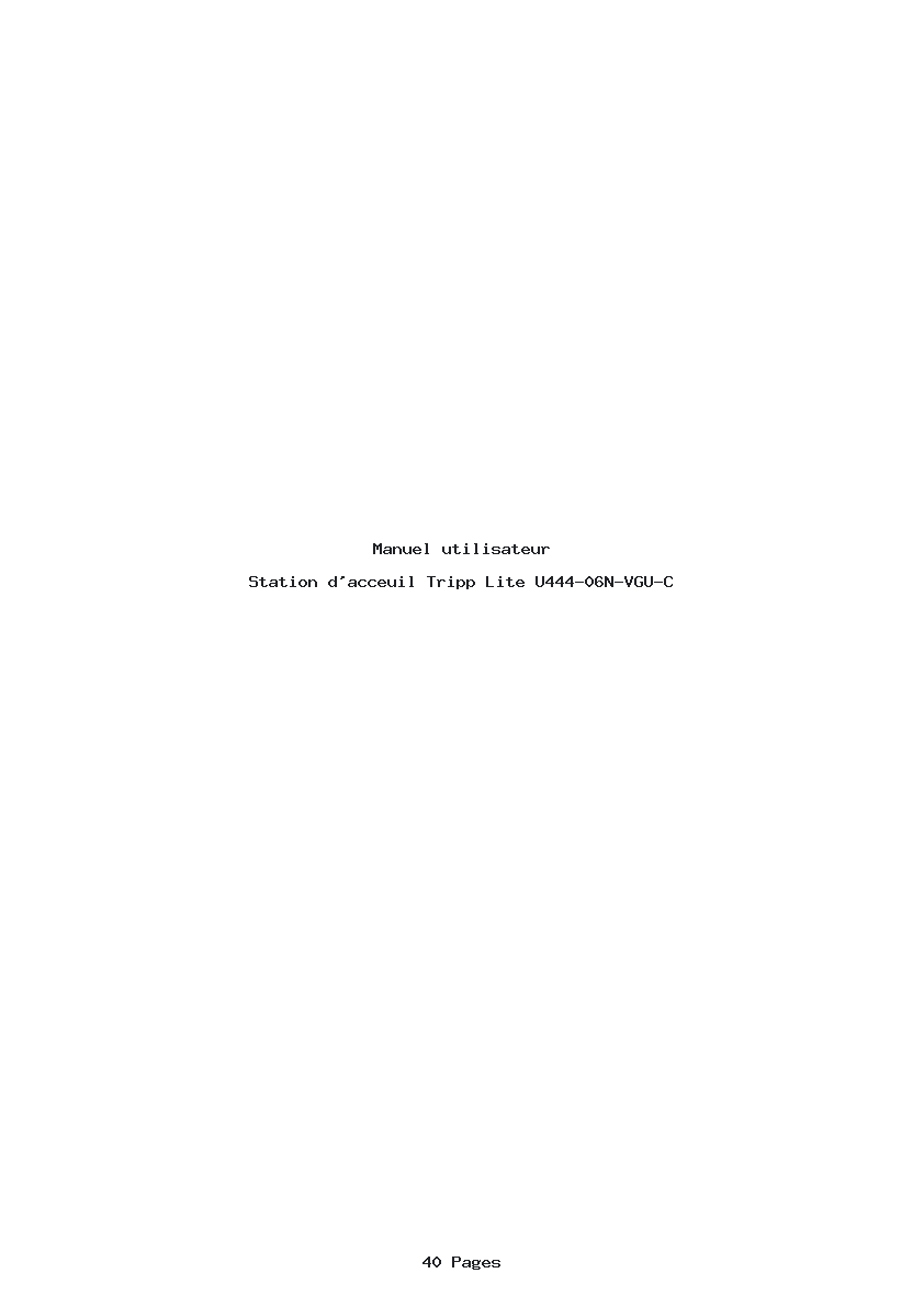 Page 1 de la notice Manuel utilisateur Tripp Lite U444-06N-VGU-C