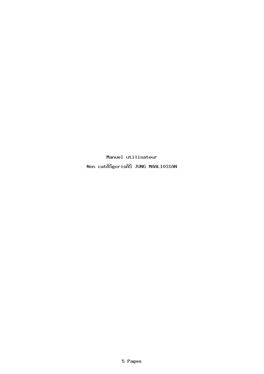 Page 1 de la notice Manuel utilisateur JUNG MAAL1031AN