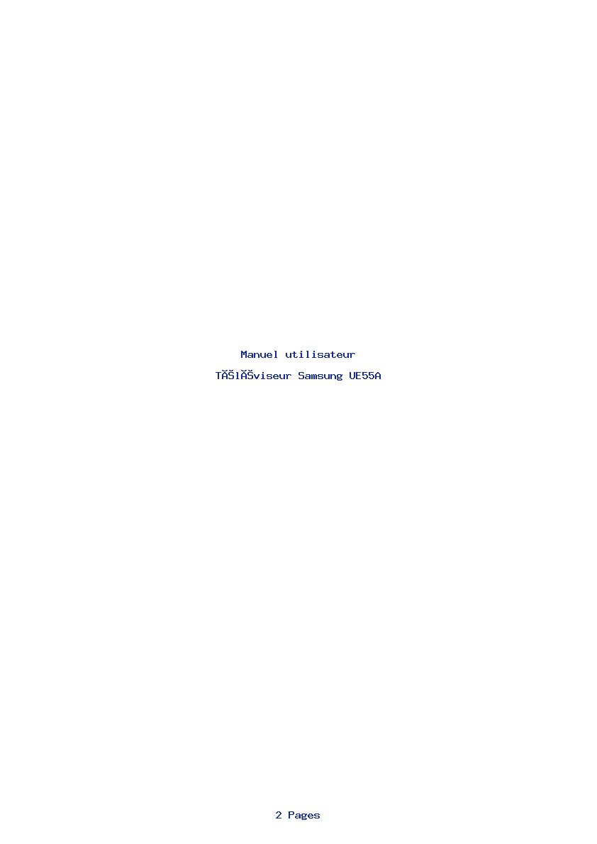 Page 1 de la notice Manuel utilisateur Samsung UE55A