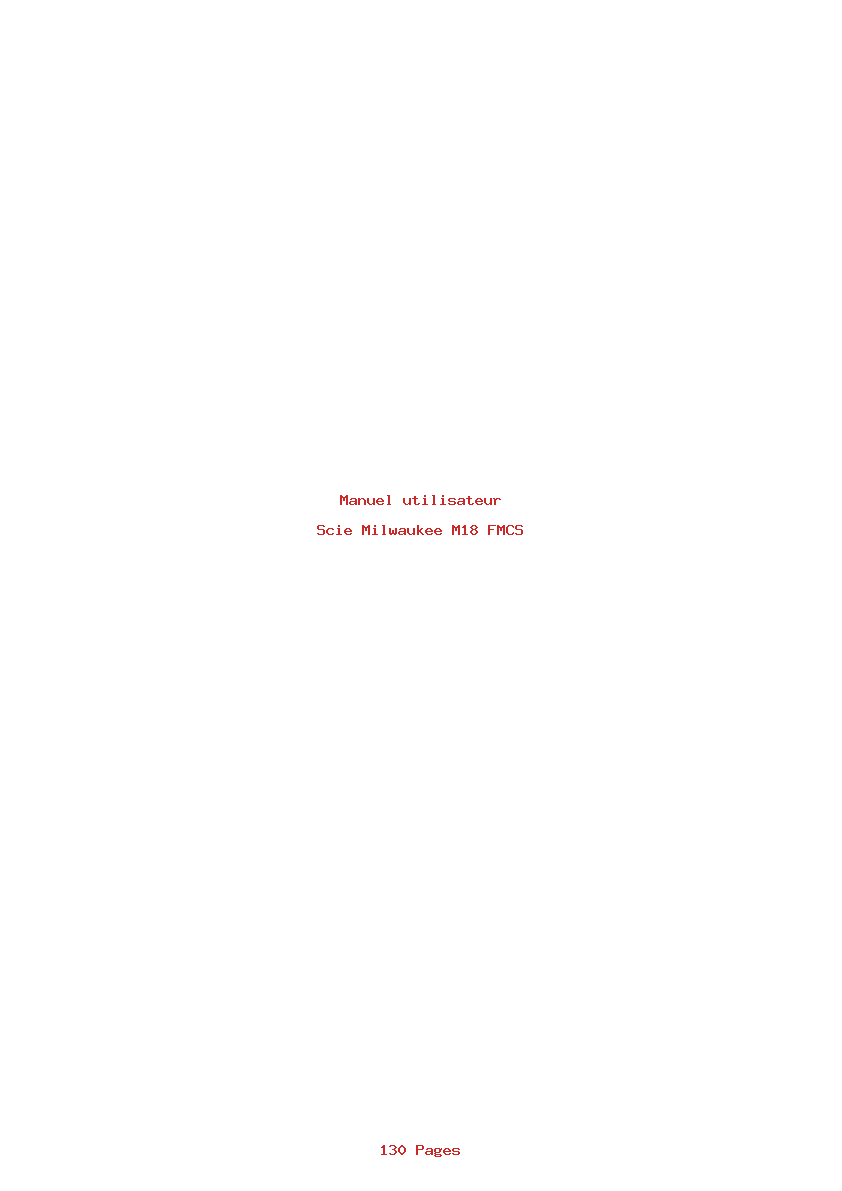 Page 1 de la notice Manuel utilisateur Milwaukee M18 FMCS