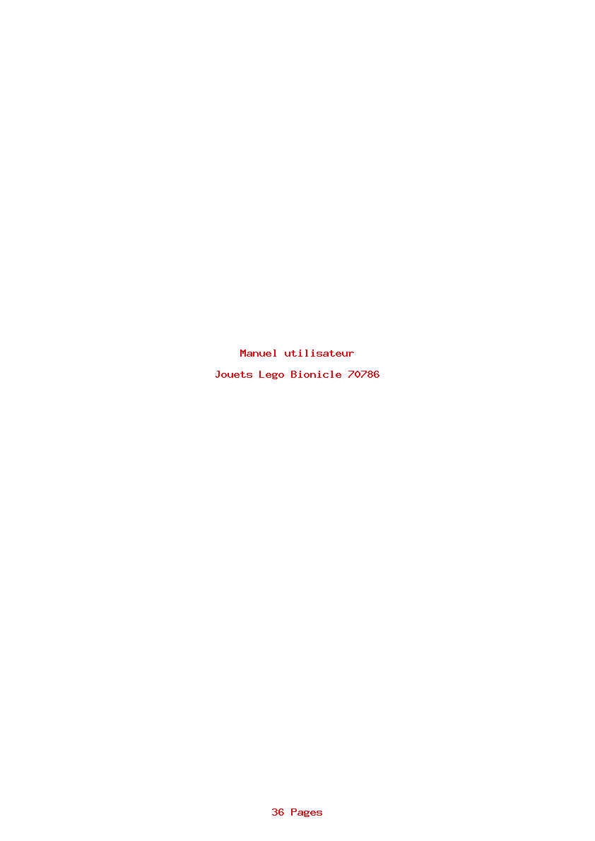Page 1 de la notice Manuel utilisateur Lego Bionicle 70786