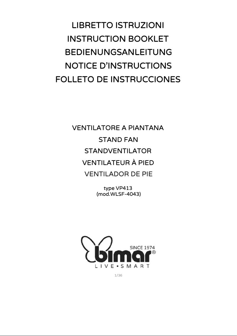 Page 1 de la notice Manuel utilisateur Bimar VP413