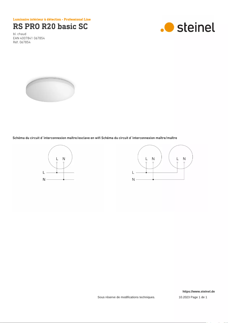 Image de la première page du manuel de l'appareil RS PRO R20 Basic SC