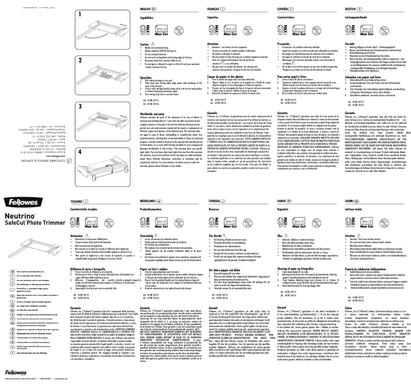 Page 1 de la notice Manuel utilisateur Fellowes Neutrino A5