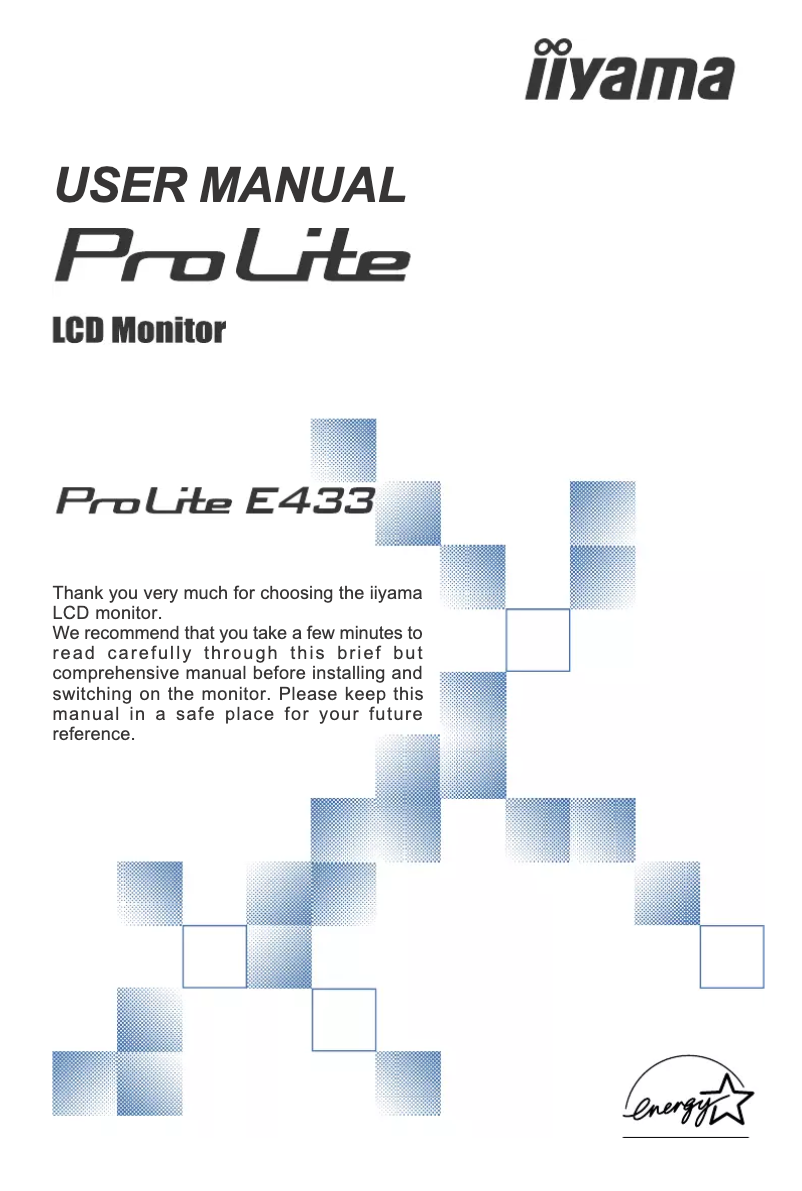 Page 1 de la notice Manuel utilisateur Iiyama ProLite E433