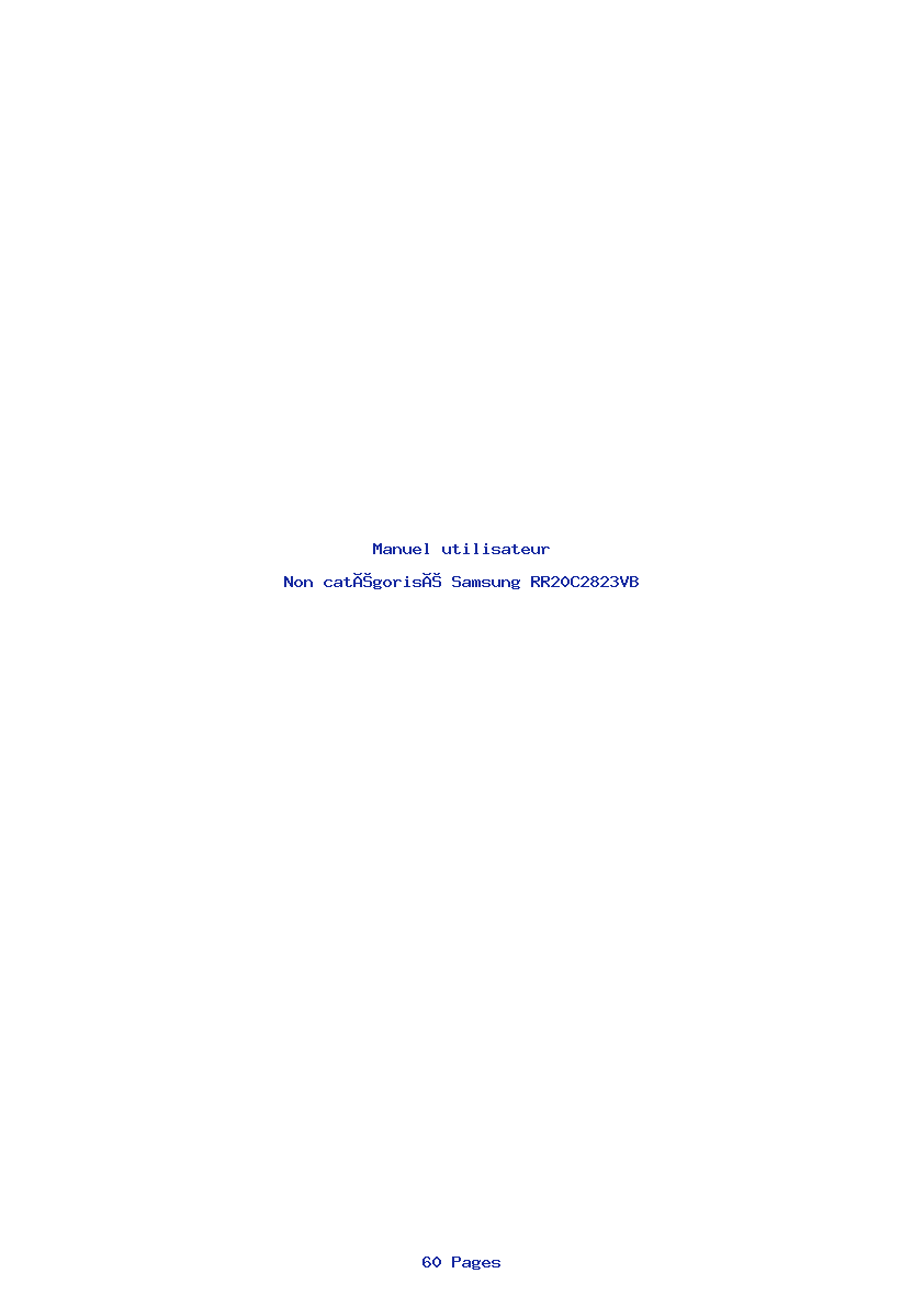 Page 1 de la notice Manuel utilisateur Samsung RR20C2823VB