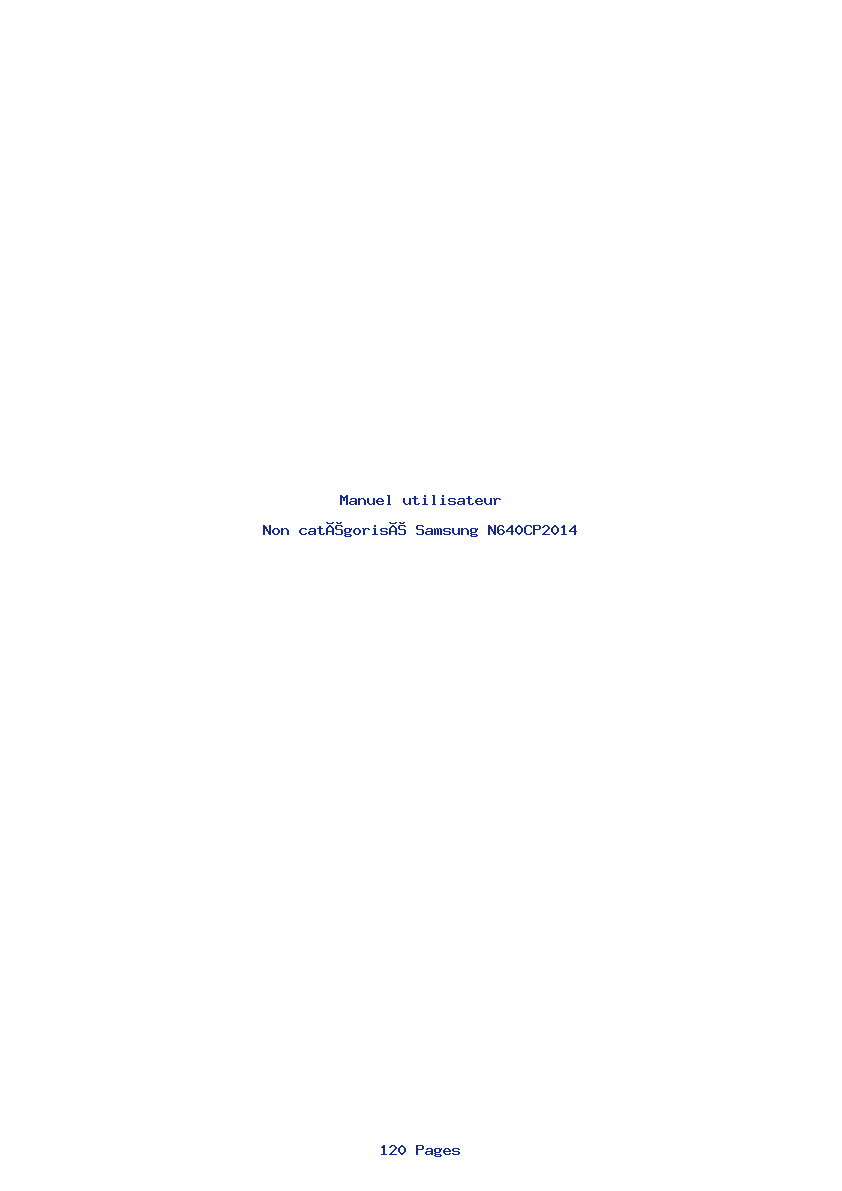 Page 1 de la notice Manuel utilisateur Samsung N640CP2014