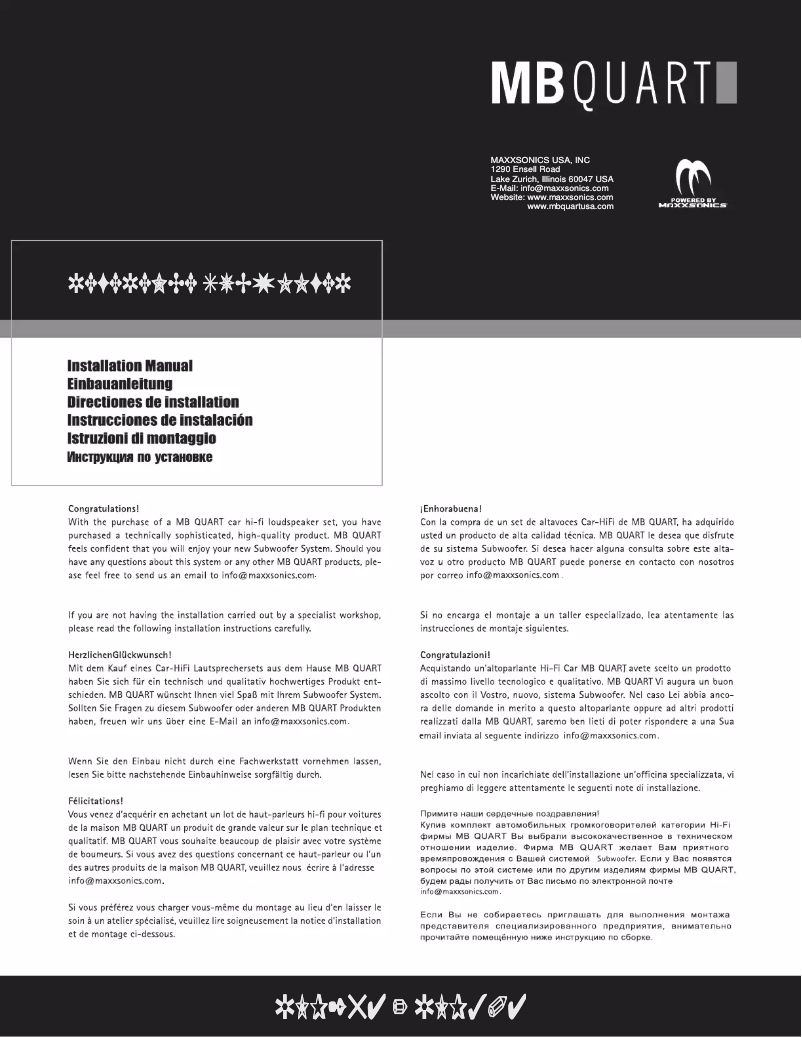 Page 1 de la notice Manuel utilisateur MB Quart RLP254