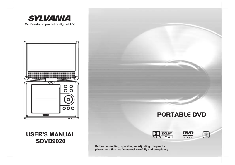 Page 1 of the manual User Manual Sylvania SDVD9020