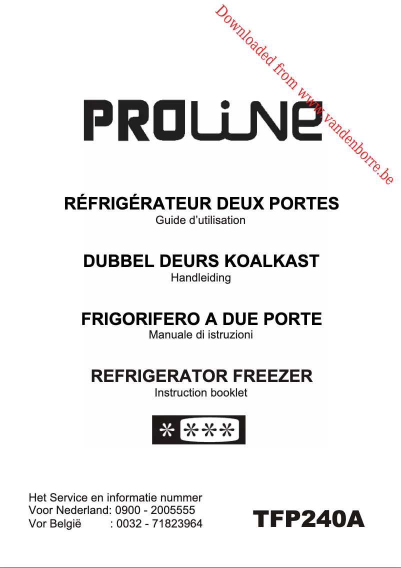 Page 1 de la notice Manuel utilisateur Proline TFP240A