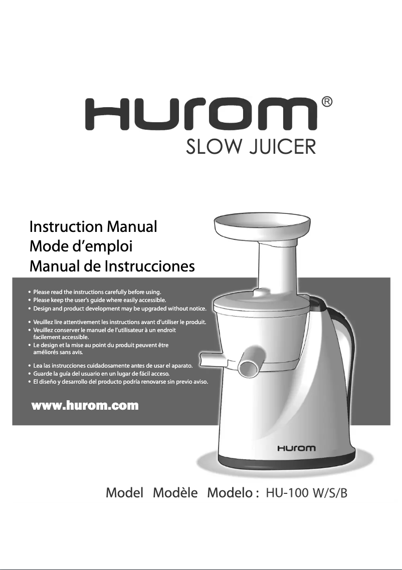 Página 1 del manual Manual de usuario Hurom HU-100