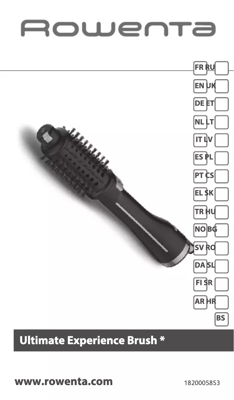 Page 1 de la notice Manuel utilisateur Rowenta Ultimate Experience CF9625