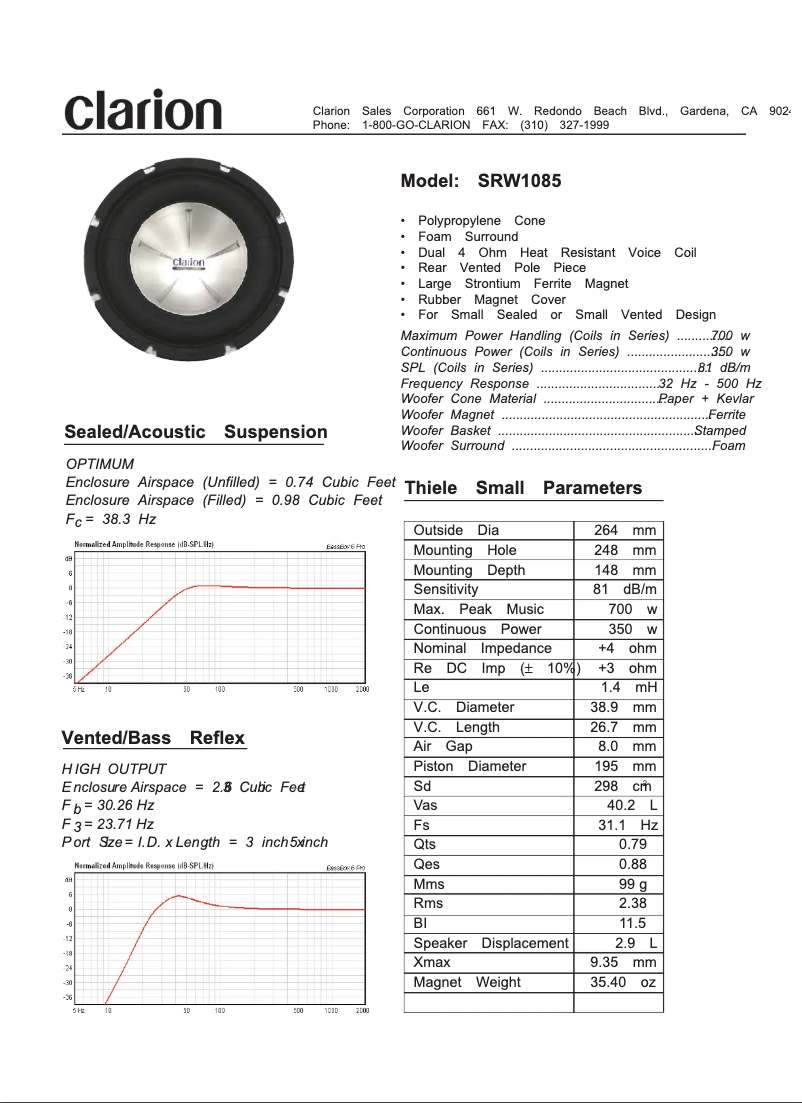 Página 1 del manual Manual de usuario Clarion SRW1085