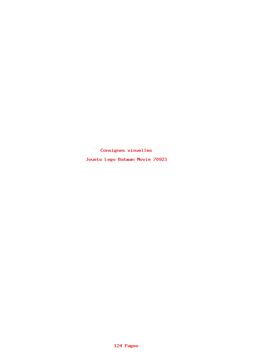 Page 1 de la notice Consignes visuelles Lego Batman Movie 70923