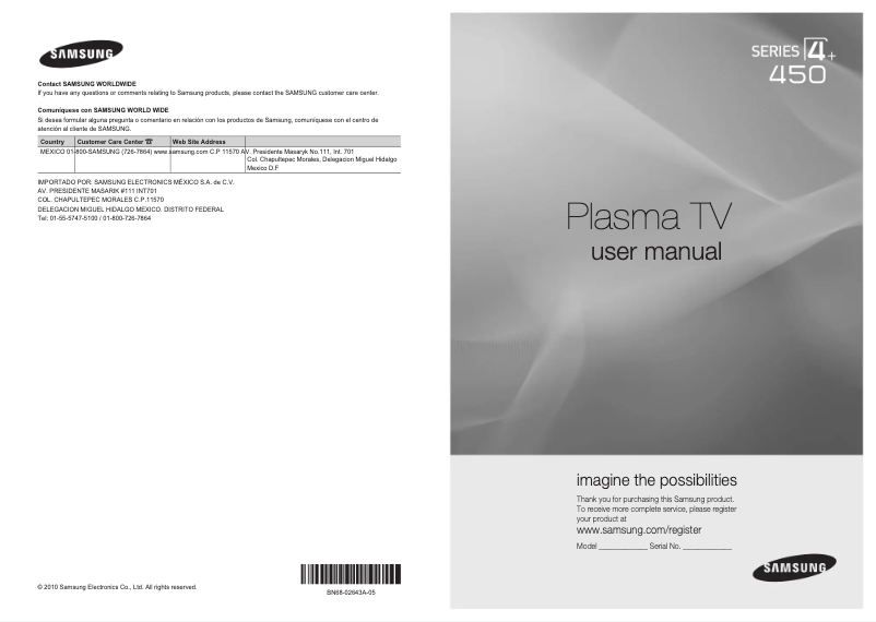 Página 1 del manual Manual de usuario Samsung PL42C450