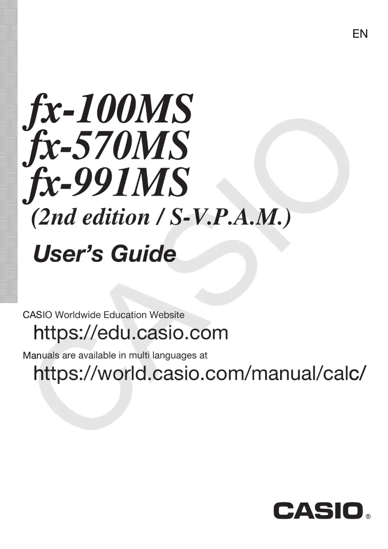 Página 1 del manual Manual de usuario Casio fx-100MS-2