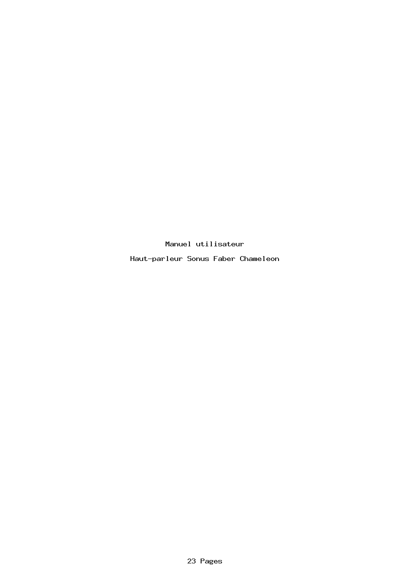 Page 1 de la notice Manuel utilisateur Sonus Faber Chameleon