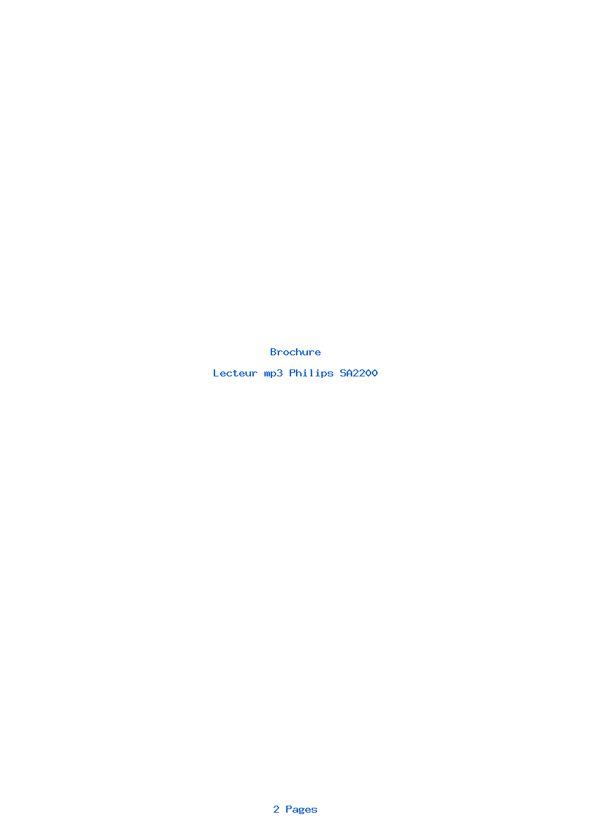 Image de la première page du manuel de l'appareil SA2200