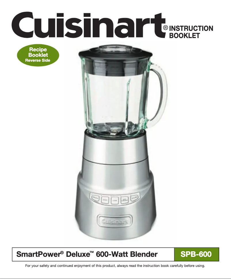 Page 1 of the manual User Manual Cuisinart SmartPower Deluxe SPB-600