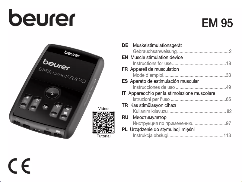 Page 1 de la notice Manuel utilisateur Beurer EM 95 Bluetooth