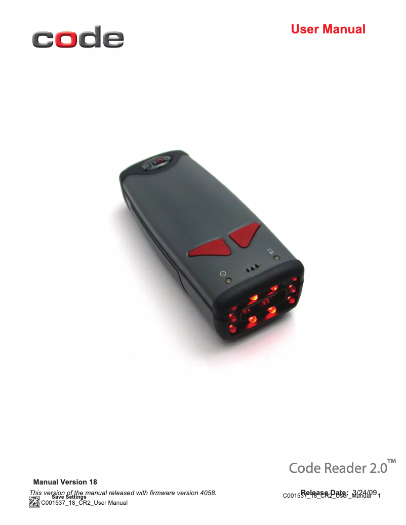 Página 1 del manual Manual de usuario Code Corporation Code Reader 2.0