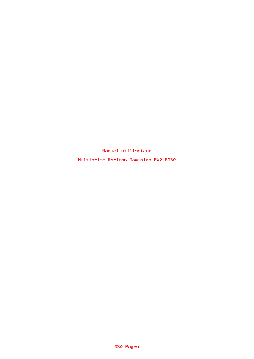 Page 1 de la notice Manuel utilisateur Raritan Dominion PX2-5630