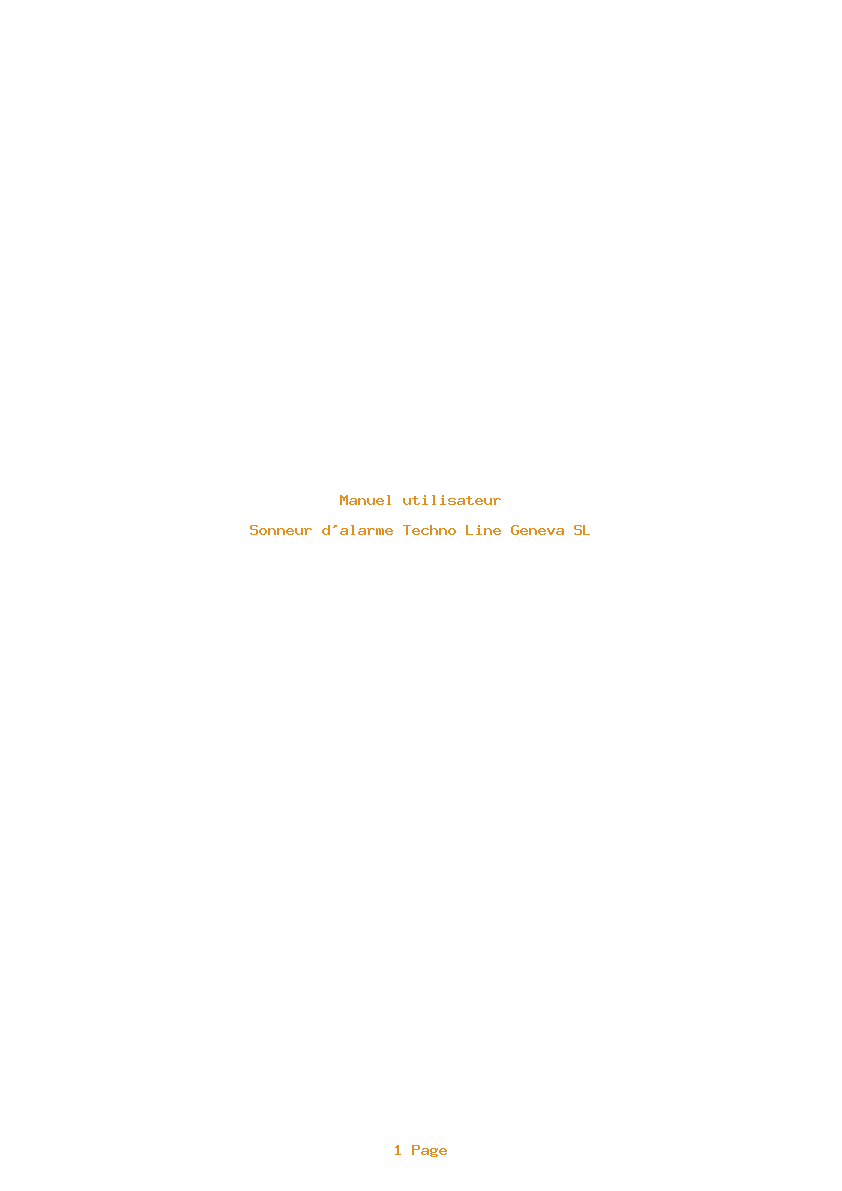 Page 1 de la notice Manuel utilisateur Techno Line Geneva SL