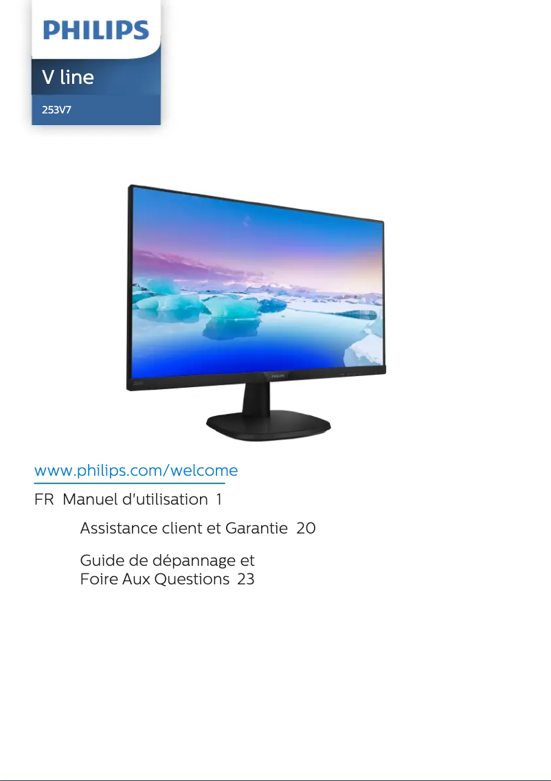 Page 1 of the manual User Manual Philips 253V7LDSB