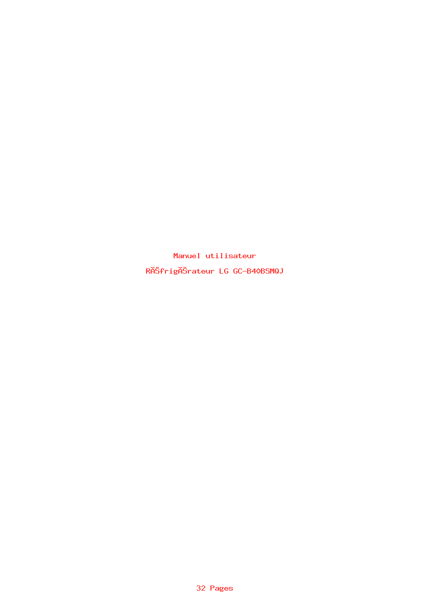 Page 1 de la notice Manuel utilisateur LG GC-B40BSMQJ
