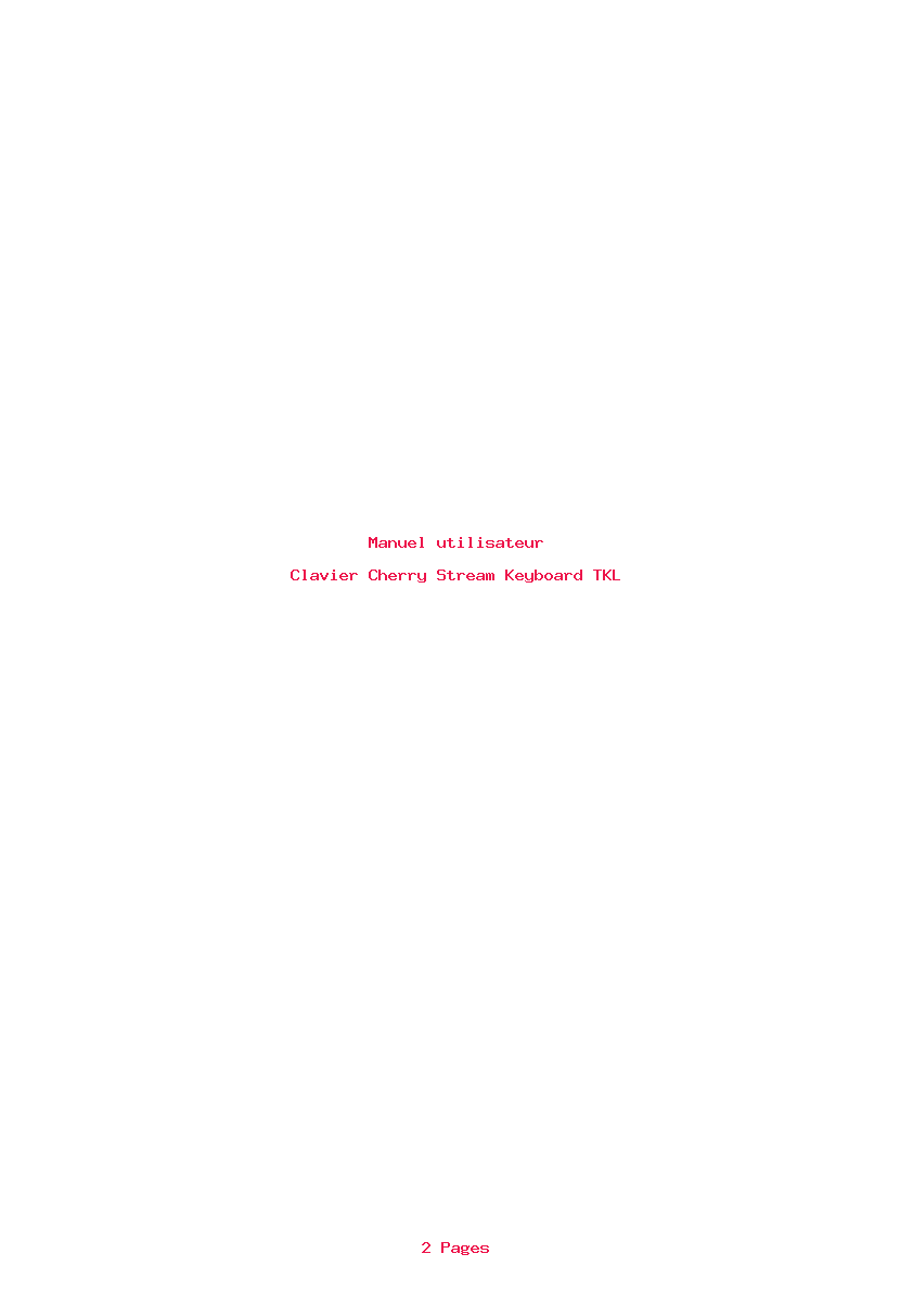 Page 1 de la notice Manuel utilisateur Cherry Stream Keyboard TKL
