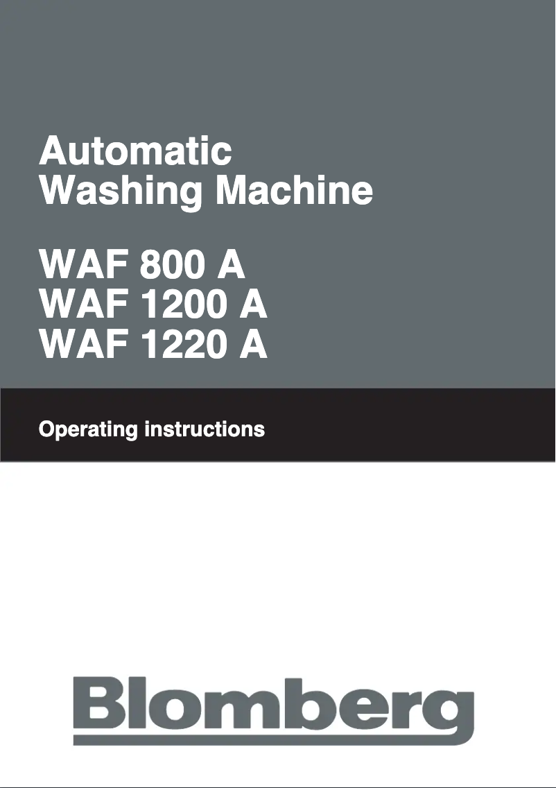 Página 1 del manual Manual de usuario Blomberg WAF 800 A