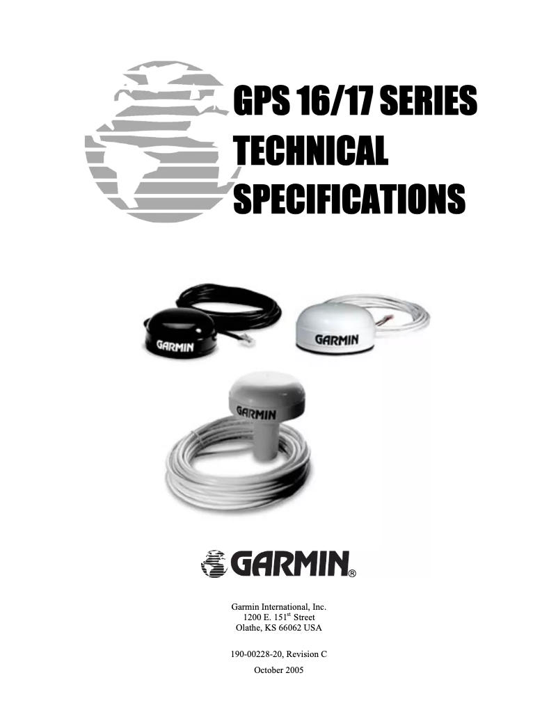 Page 1 de la notice Mode d'emploi Garmin GPS 17HVS