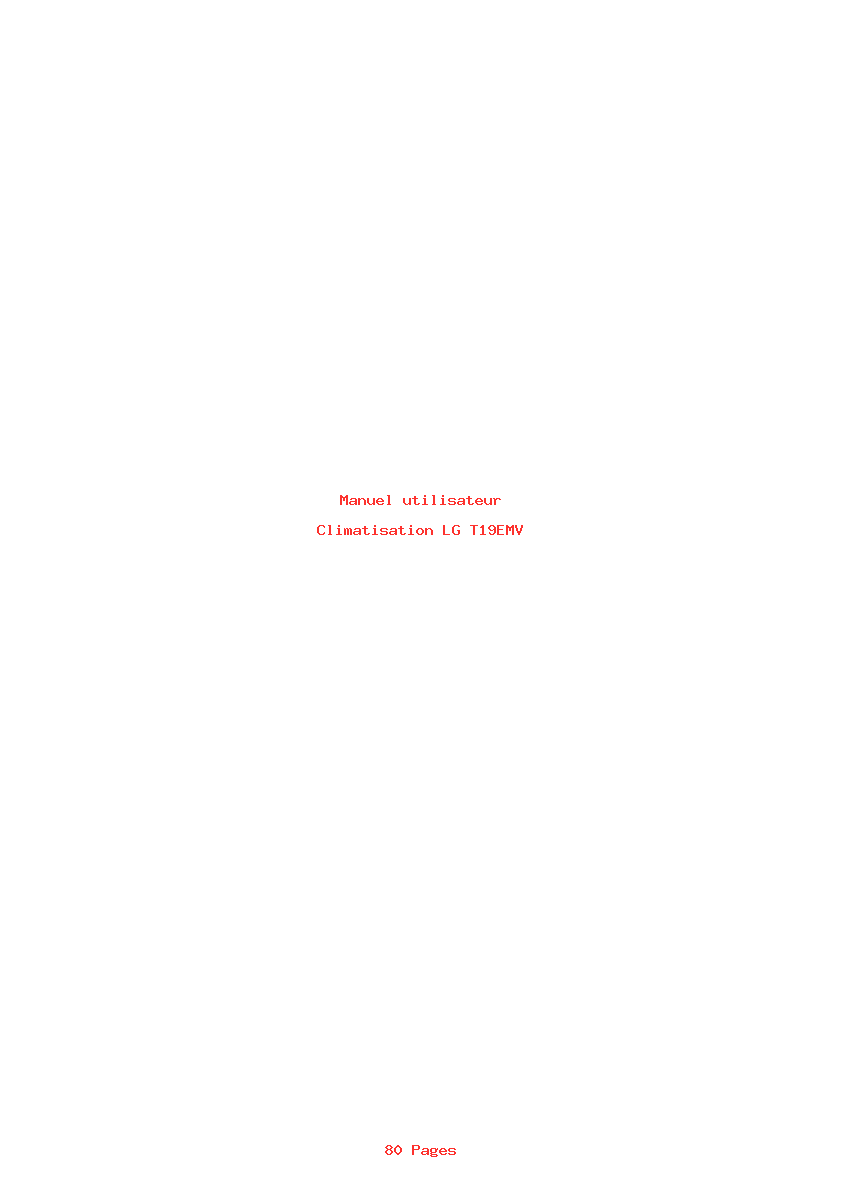 Page 1 de la notice Manuel utilisateur LG T19EMV