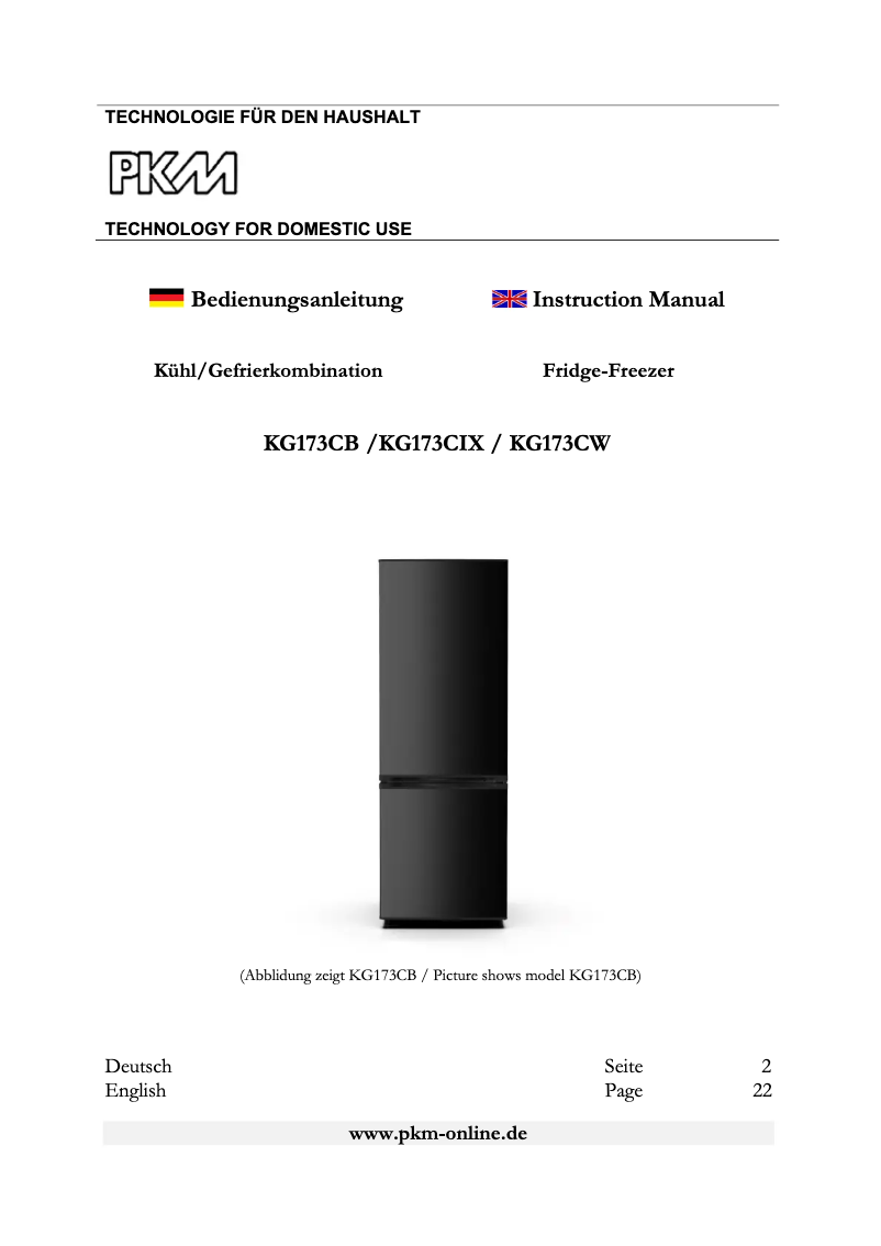 Página 1 del manual Manual de usuario PKM KG173CIX