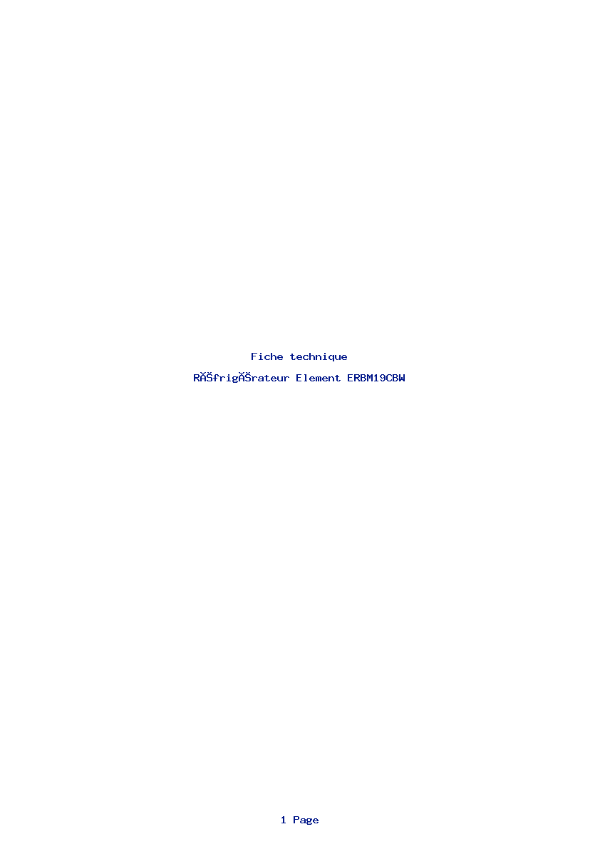 Image de la première page du manuel de l'appareil ERBM19CBW