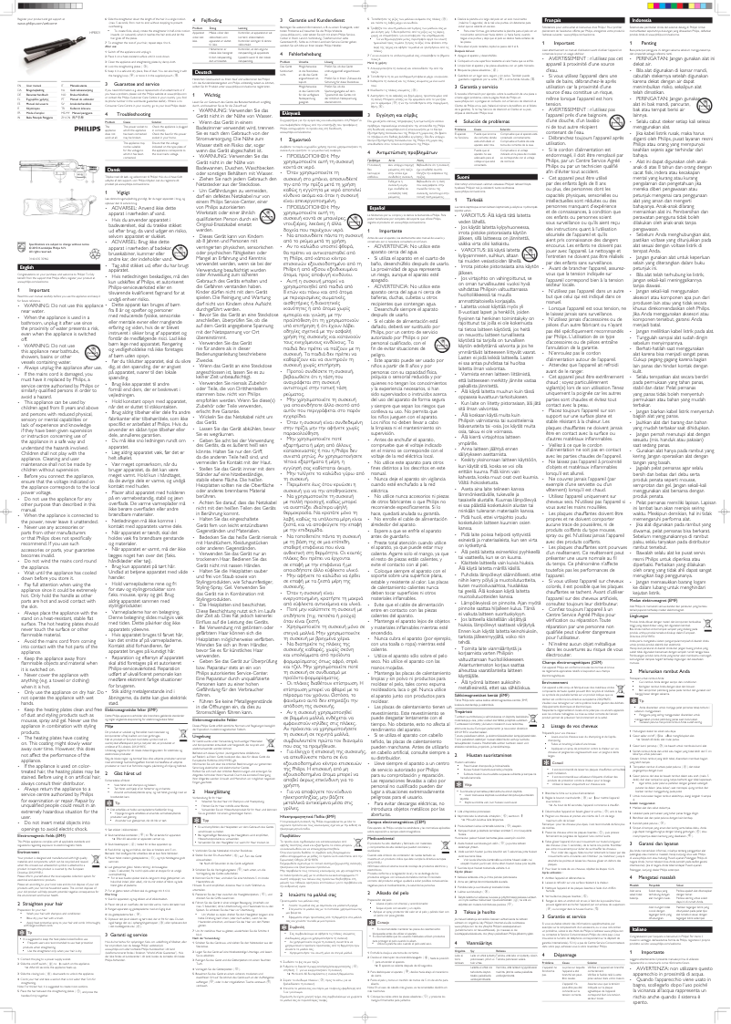 Page 1 de la notice Manuel utilisateur Philips Essential Care HP8301