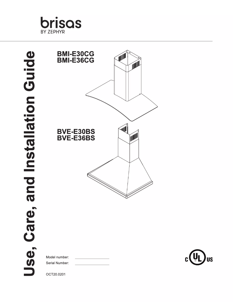 Página 1 del manual Guía de instalación Zephyr BVEE36BS